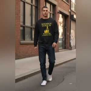 Bourbon Wisdom Black Crewneck Sweater